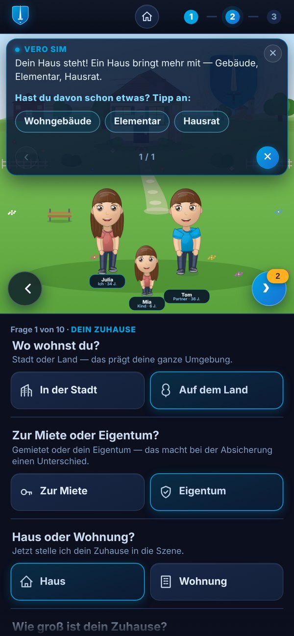 VERO Sim auf dem Smartphone: Phase 2 mit Chip-Abfrage „Hast du davon schon etwas?“